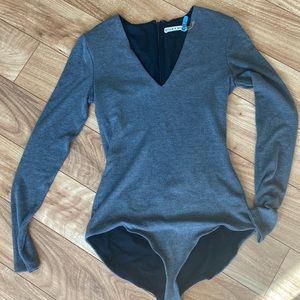 Alice and Olivia long sleeve grey bodysuit